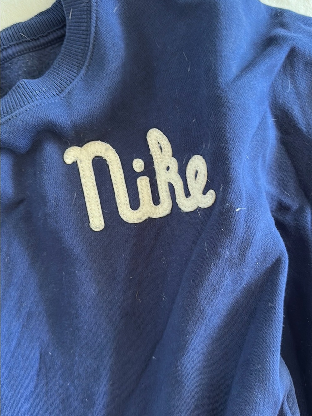 Nike womens Navy Crewneck with White Script Logo - Picture 5 of 7